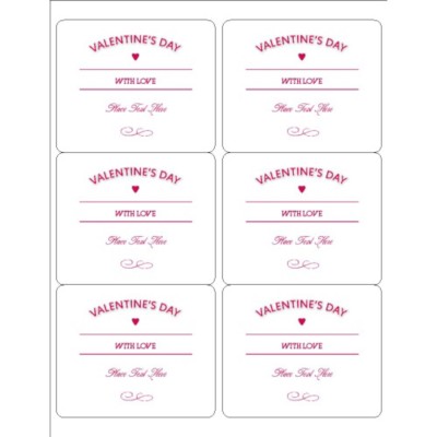 Valentine's Day with Love Shipping Label, 6 per sheet