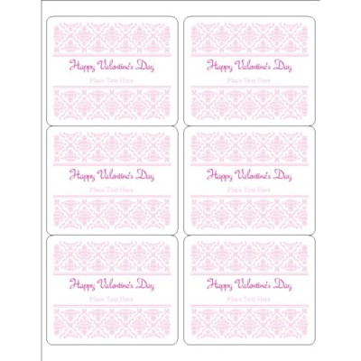 Valentine's Day Toile Design Shipping Label, 6 per sheet