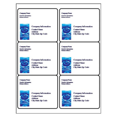Water Ripple Shipping Label, 6 per sheet
