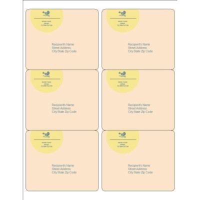 Blue Bird Design Shipping Labels, 6 per sheet