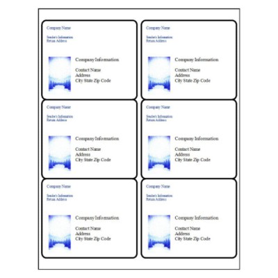 Winter Snow Scene Shipping Label, 6 per sheet