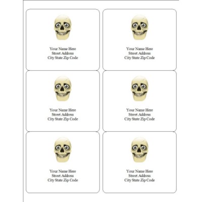 Skull Multipurpose Labels, 6 per sheet