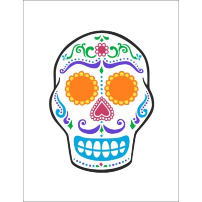 Day of the Dead Skull Window Decal , 1 per sheet