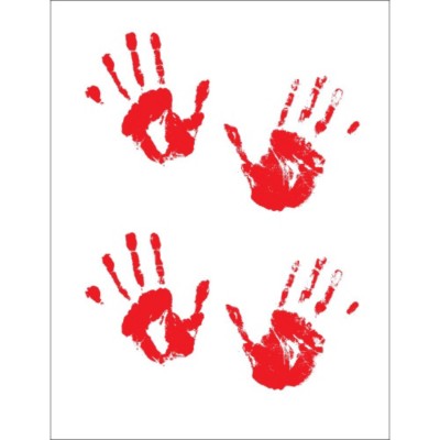 Halloween Bloody Handprint Window Decal , 1 per sheet