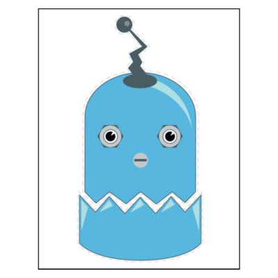 Boy Robot Sticker Paper