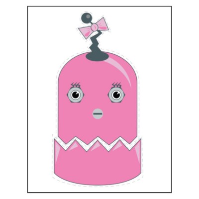 Girl Robot Sticker Paper
