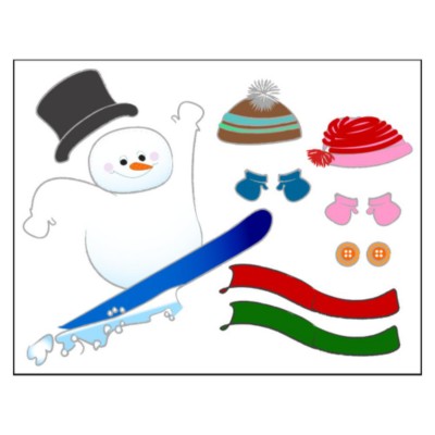 Snowman Paper Doll Magnet Sheets