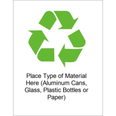 Recycling Symbol- Durable ID Label - 8 1/2 x 11" - 1 per sheet