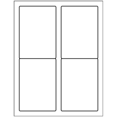 Shipping Label, 4 per sheet - Tall - 3 1/3x5