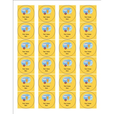 Summer Camp Trailer Round Labels, 24 per sheet
