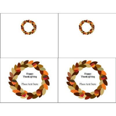 Acorn Wreath Note Card, 2 per sheet