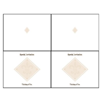 Beige Design Note Card - Wide, 2 per sheet