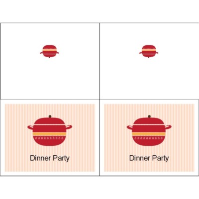 Dinner Party Invitation Note Card, 2 per sheet