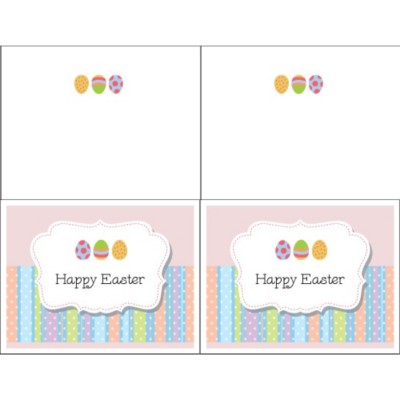 Easter Egg Stripes Note Card - Wide, 2 per sheet
