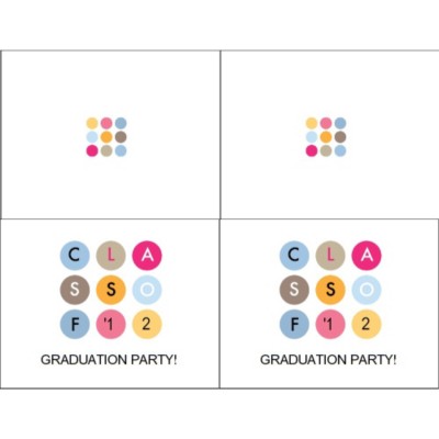 Graduation Class of '12 Note Card, 2 per sheet, Wide