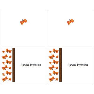 Thanksgiving Fall Leaves Note Card, 2 per sheet