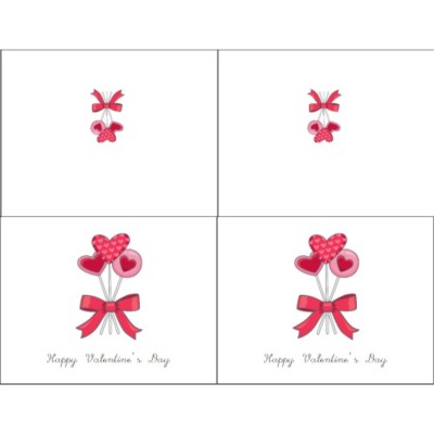 Heart Lollipop Valentine Note Card, 2 per sheet - Wide