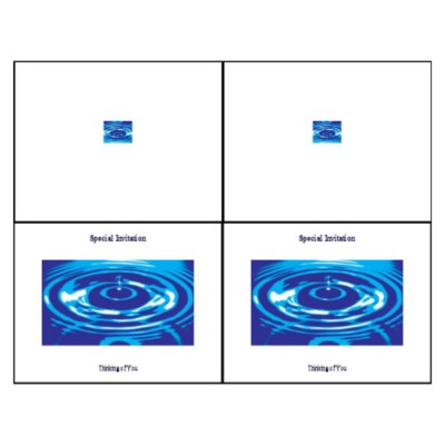 Water Ripple Note Card - Wide, 2 per sheet