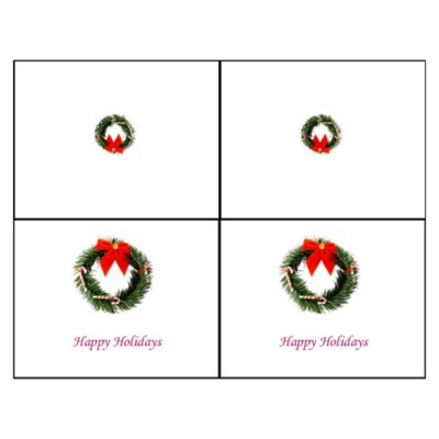 Christmas Wreath Note Card, 2 per sheet