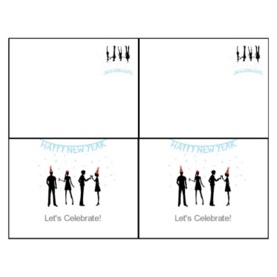 Happy New Year Note Card, 2 per sheet