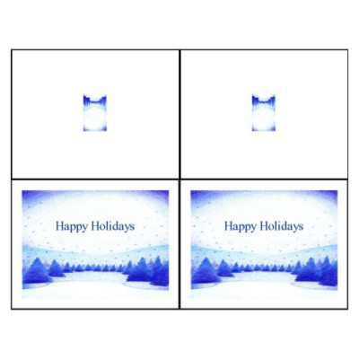 Winter Snow Scene Note Card, 2 per sheet