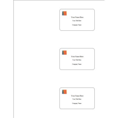 Orange Logo Laminated ID Cards, Name Badges, 3 per sheet