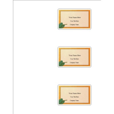 Leaf on Orange Background Laminated ID Cards, Name Badges, 3 per sheet