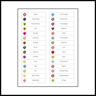 Assorted Designs Filing Label, 30 per sheet