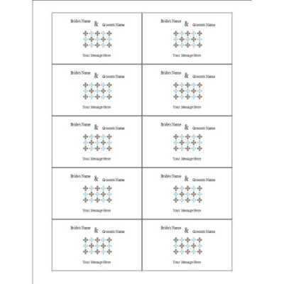 Wedding Cross Stitch Pattern Tag on Business Card, 10 per sheet