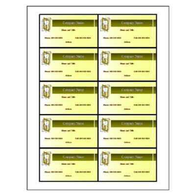 Dental Business Card, 10 per sheet