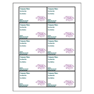 Flower Business Card, 10 per sheet