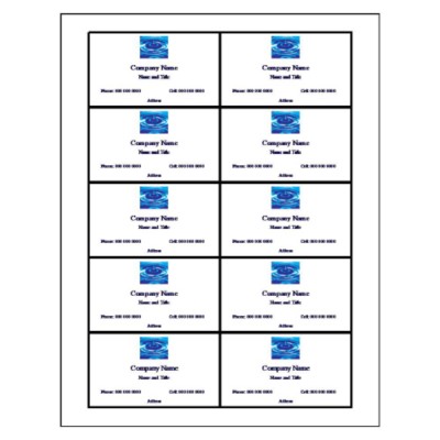 Water Ripple Business Card, 10 per sheet