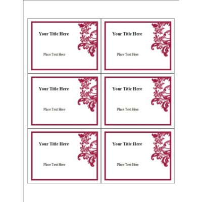 Elegant Flourish Name Badge Insert, 6 per sheet