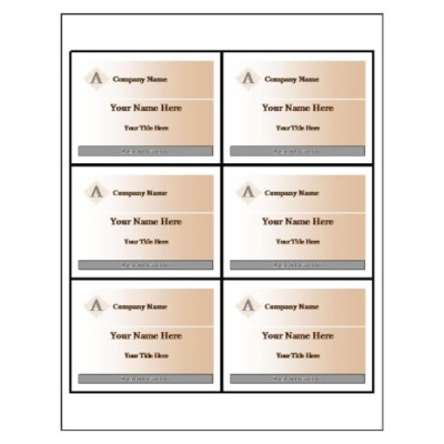 Beige Design Name Badge Insert, 6 per sheet