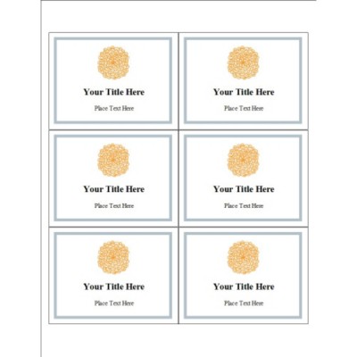 Orange Flower Name Badge Insert, 6 per sheet
