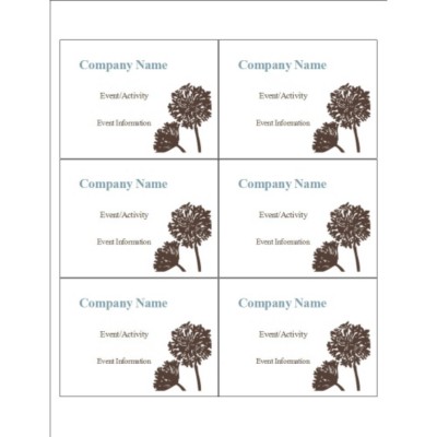 Brown Tree Name Badge Insert, 6 per sheet