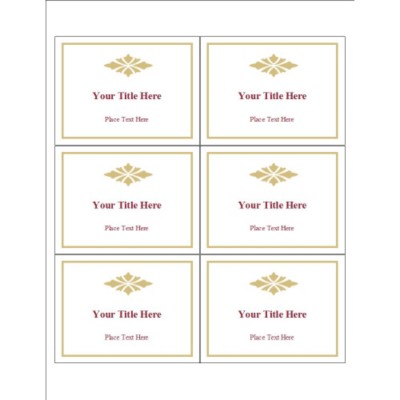 Burgundy Border Name Badge Insert, 6 per sheet