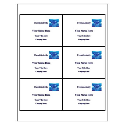 Water Ripple Name Badge Insert, 6 per sheet