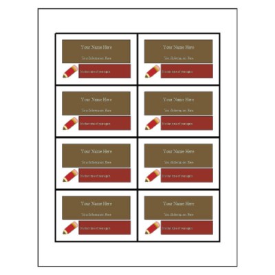 School Name Badge Insert, 8 per sheet