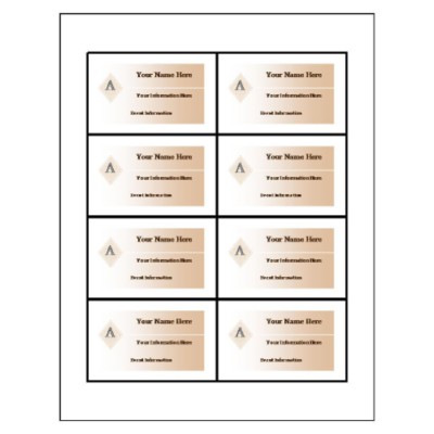 Beige Design Name Badge Insert, 8 per sheet