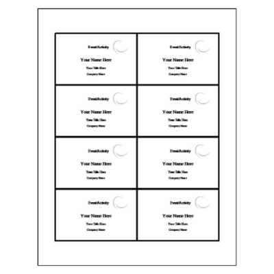 Ellipse Name Badge Insert, 8 per sheet