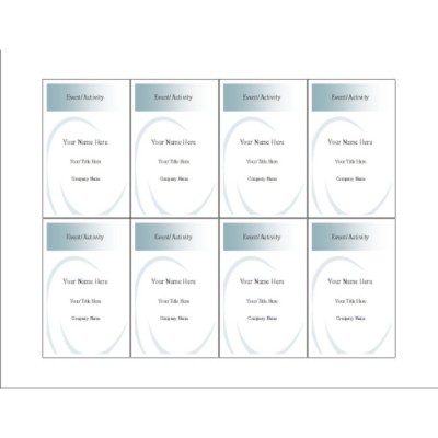 Ellipse Name Badge Insert, 8 Per Sheet - Tall