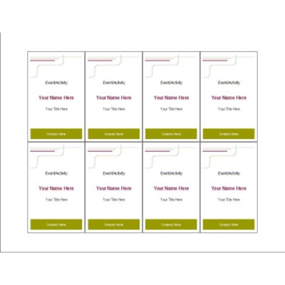 Lines Design Name Badge Insert, 8 Per Sheet - Tall