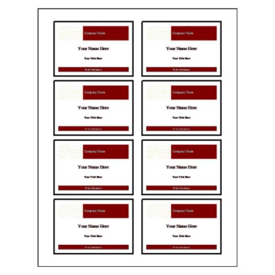 Celebration Name Badge Label, Maroon Border, 8 per sheet
