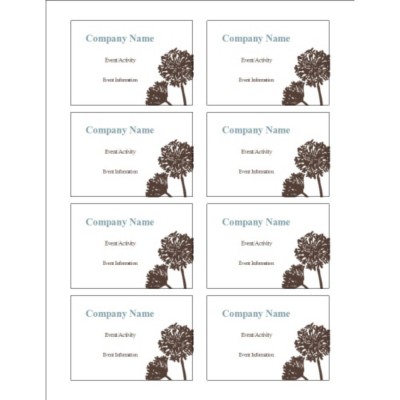 Brown Tree Name Badge Label, 8 per sheet