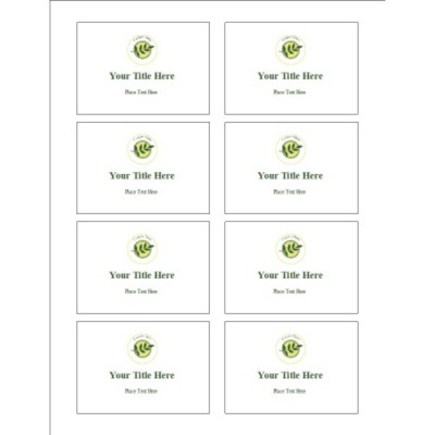 Green Sprig with Background Name Badge Label, 8 per sheet