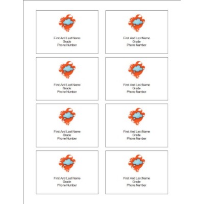 Swirl with Cloud Design Name Badge Insert, 8 per sheet