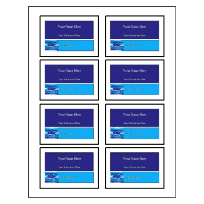 Water Ripple Name Badge Label, 8 per sheet