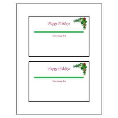 Christmas Wreath Postcard, 2 per sheet