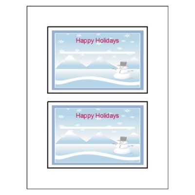 Snowman Postcard, 2 per sheet